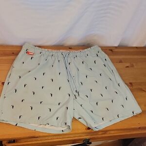 Men's Hamabe Light Blue Swim Shorts with Toucan Print XL